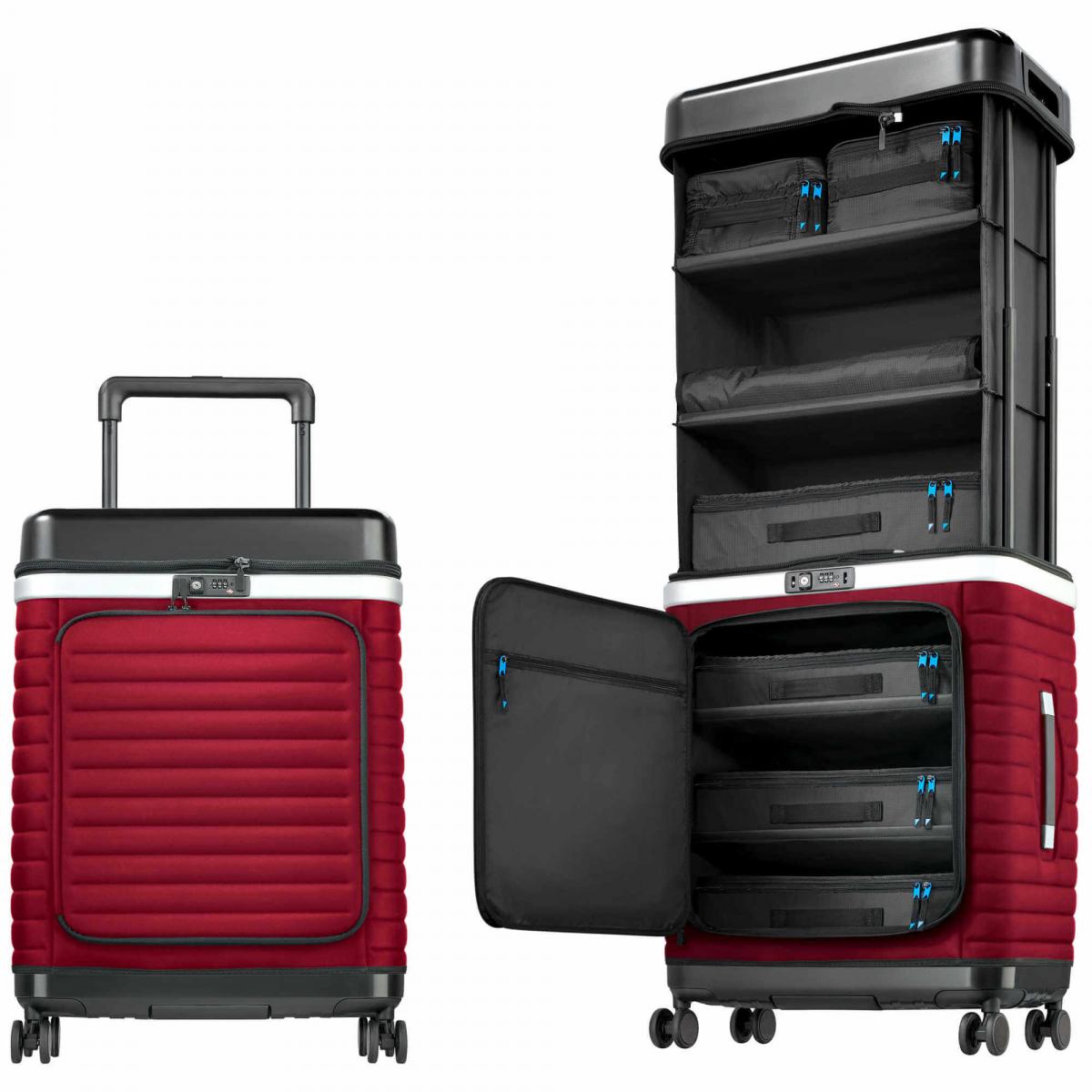 Pull Up | Suitcase Reisekoffer mit patentiertem Regalsystem (cosmo red)